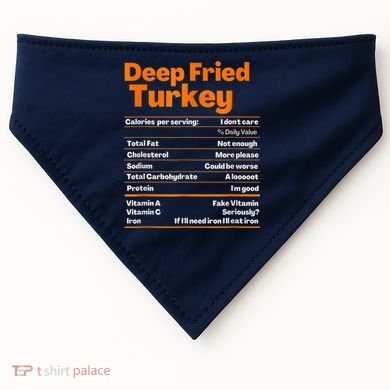 Deep Fried Turkey Shirt Thanksgiving Nutrition Facts Tee USA-Made Doggie Bandana
