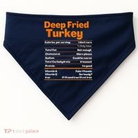 Deep Fried Turkey Shirt Thanksgiving Nutrition Facts Tee USA-Made Doggie Bandana thumb 0