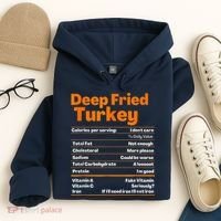 Deep Fried Turkey Shirt Thanksgiving Nutrition Facts Tee Hoodie thumb 4