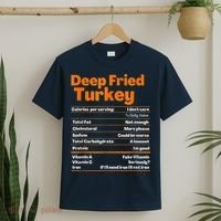 Deep Fried Turkey Shirt Thanksgiving Nutrition Facts Tee T-Shirt thumb 2