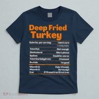 Deep Fried Turkey Shirt Thanksgiving Nutrition Facts Tee T-Shirt thumb 5