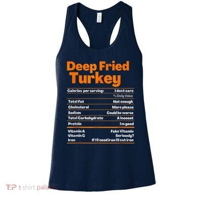 Deep Fried Turkey Shirt Thanksgiving Nutrition Facts Tee Women's Tank Top