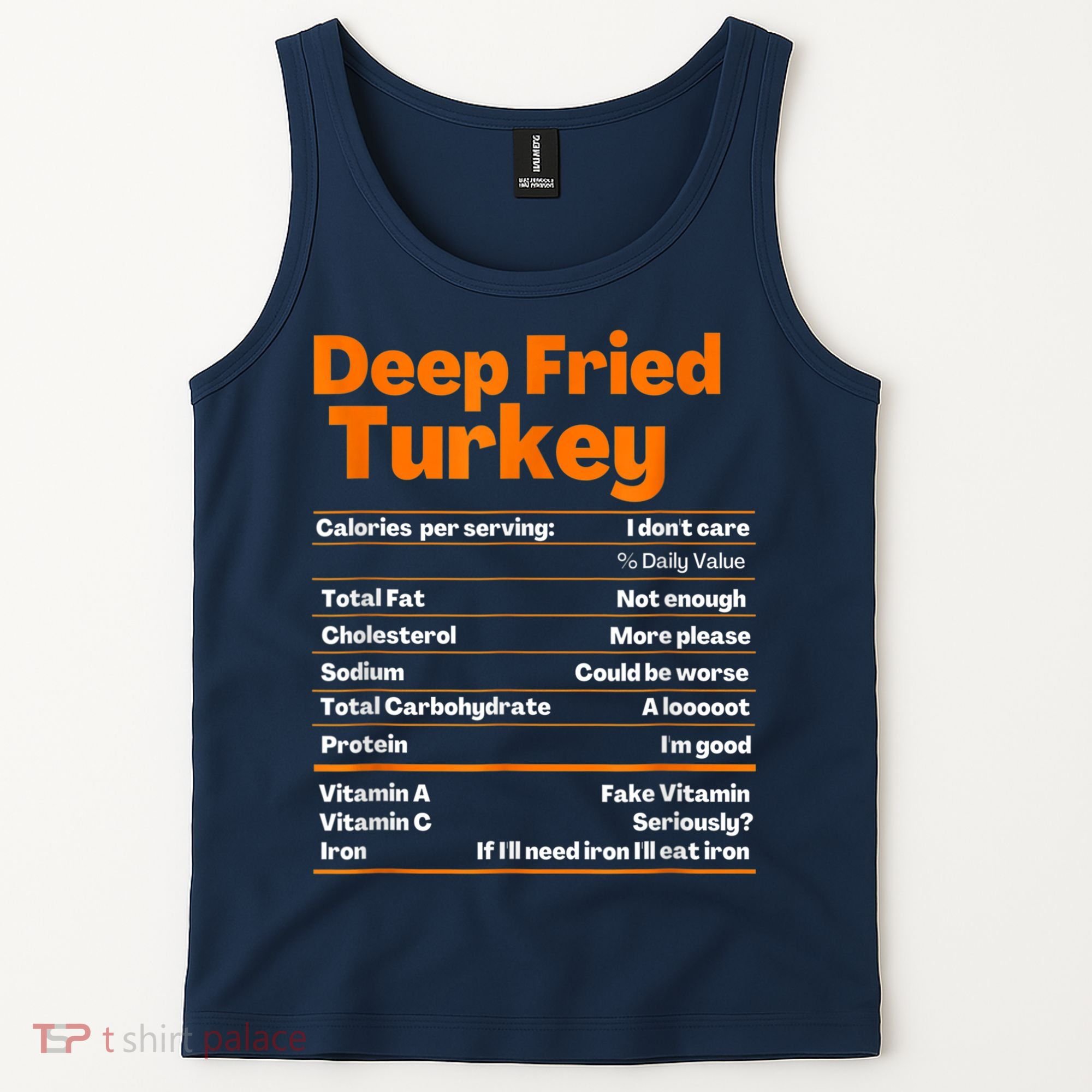 Deep Fried Turkey Shirt Thanksgiving Nutrition Facts Tee Tank Top