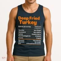 Deep Fried Turkey Shirt Thanksgiving Nutrition Facts Tee Tank Top thumb 3