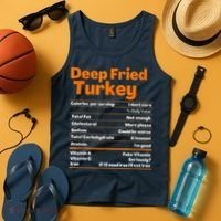 Deep Fried Turkey Shirt Thanksgiving Nutrition Facts Tee Tank Top thumb 4
