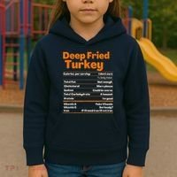 Deep Fried Turkey Shirt Thanksgiving Nutrition Facts Tee Kids Hoodie thumb 3