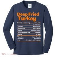 Deep Fried Turkey Shirt Thanksgiving Nutrition Facts Tee Kids Long Sleeve Shirt thumb 0