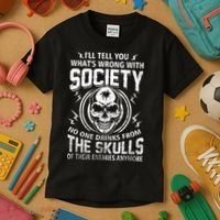 Drink From The Skull Of Your Enemies Wrong Society Kids T-Shirt thumb 3