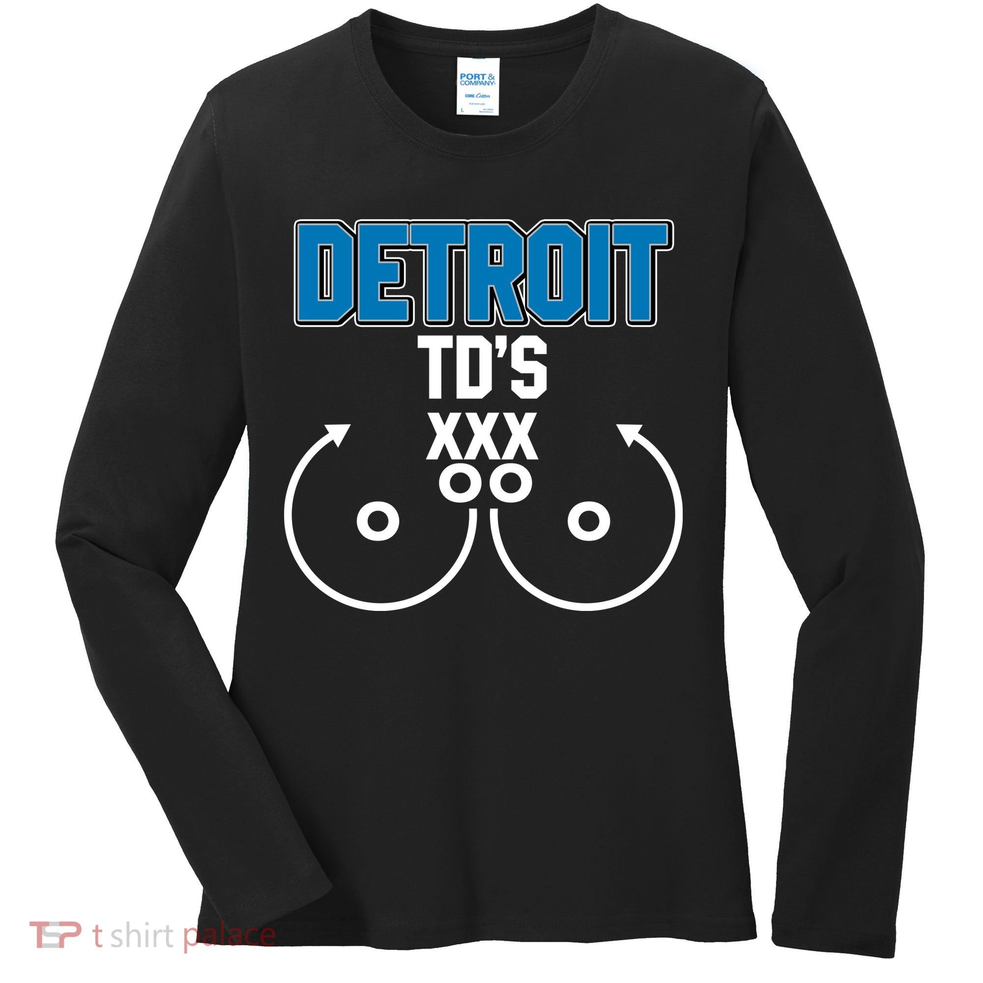Detroit Football TD's Touchdowns Women's Long Sleeve Shirt