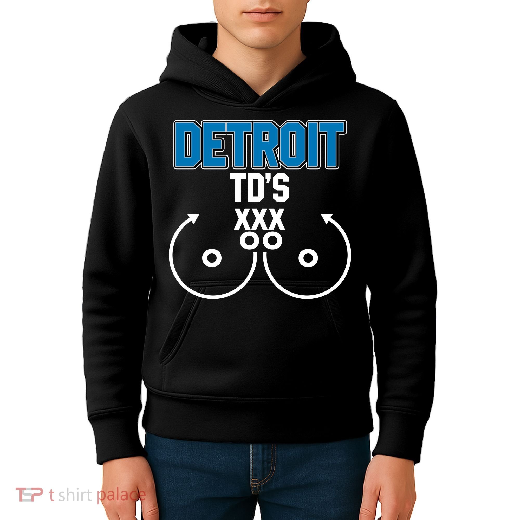 Detroit Football TD's Touchdowns Kids Hoodie