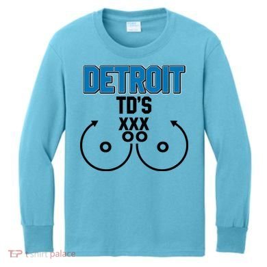 Detroit Football TD's Touchdowns Kids Long Sleeve Shirt