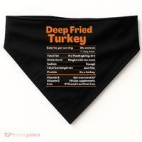 Deep Fried Turkey  Thanksgiving Nutrition Facts USA-Made Doggie Bandana thumb 0
