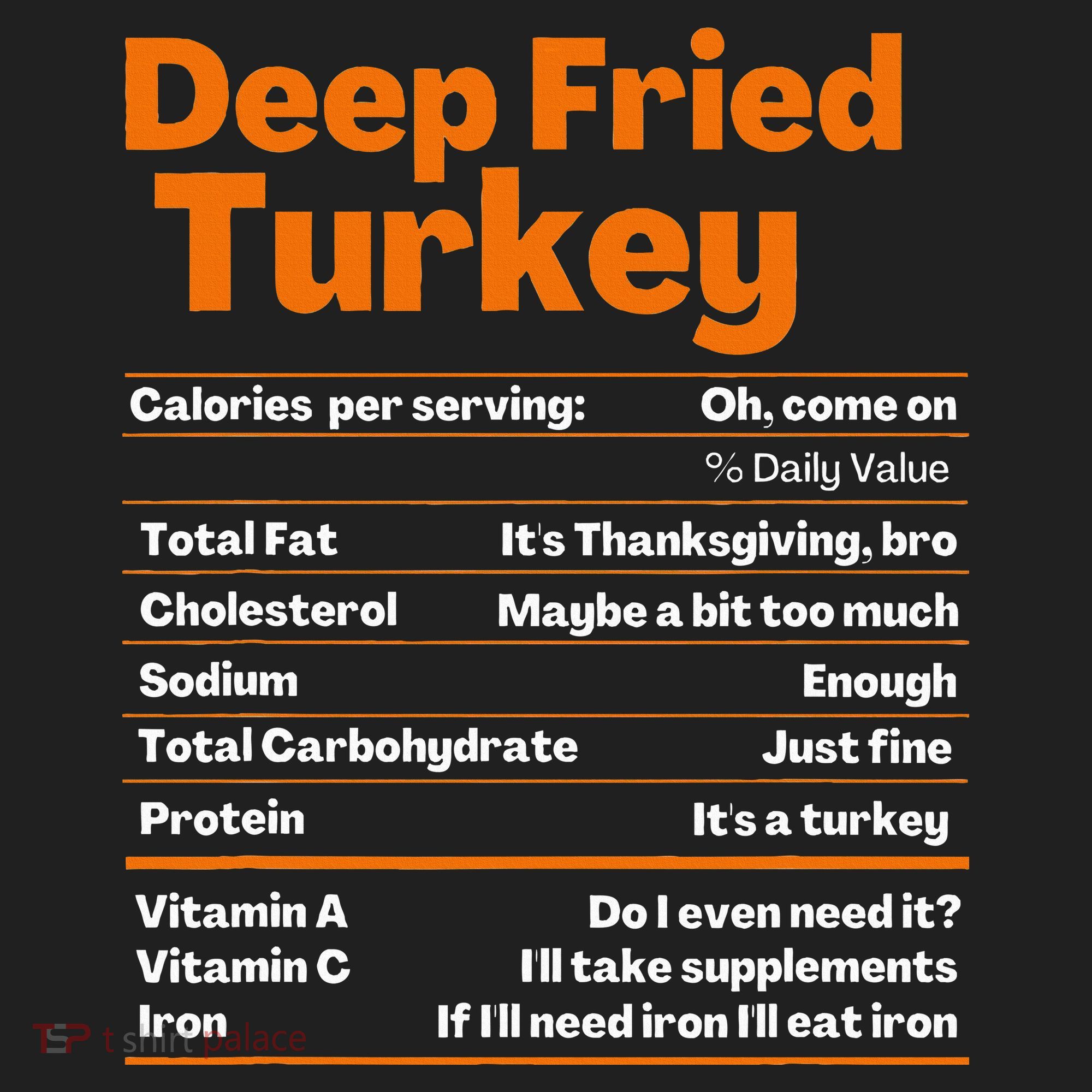 Deep Fried Turkey  Thanksgiving Nutrition Facts Tumbler