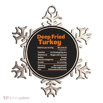 Deep Fried Turkey  Thanksgiving Nutrition Facts Ornament