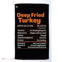 Deep Fried Turkey  Thanksgiving Nutrition Facts Golf Towel thumb 0