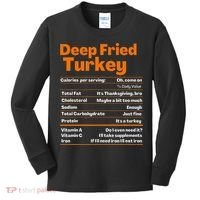 Deep Fried Turkey  Thanksgiving Nutrition Facts Kids Long Sleeve Shirt thumb 0