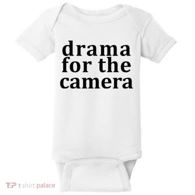 Drama For The Camera Typography Minimalist Baby Bodysuit
