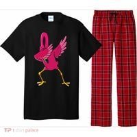 Dabbing Flamingo Tropical Animal Lover Women Pajama Set thumb 0