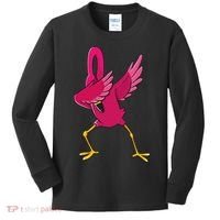 Dabbing Flamingo Tropical Animal Lover Women Kids Long Sleeve Shirt thumb 0