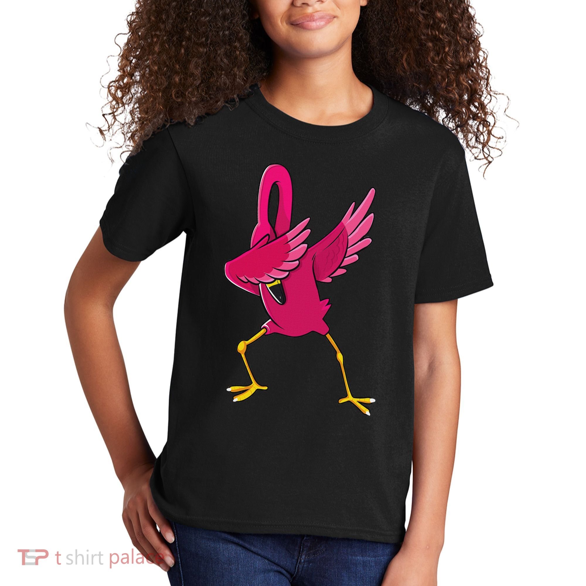 Dabbing Flamingo Tropical Animal Lover Women Kids T-Shirt