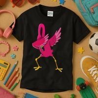 Dabbing Flamingo Tropical Animal Lover Women Kids T-Shirt thumb 3