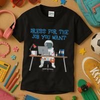 Dress For The Job You Want Funny Astronaut Kids T-Shirt thumb 3
