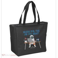 Dress For The Job You Want Funny Astronaut Tote Bag thumb 2