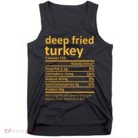 Deep Fried Turkey Nutrition Thanksgiving Food Facts Xmas Tank Top thumb 0