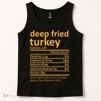 Deep Fried Turkey Nutrition Thanksgiving Food Facts Xmas Tank Top thumb 2