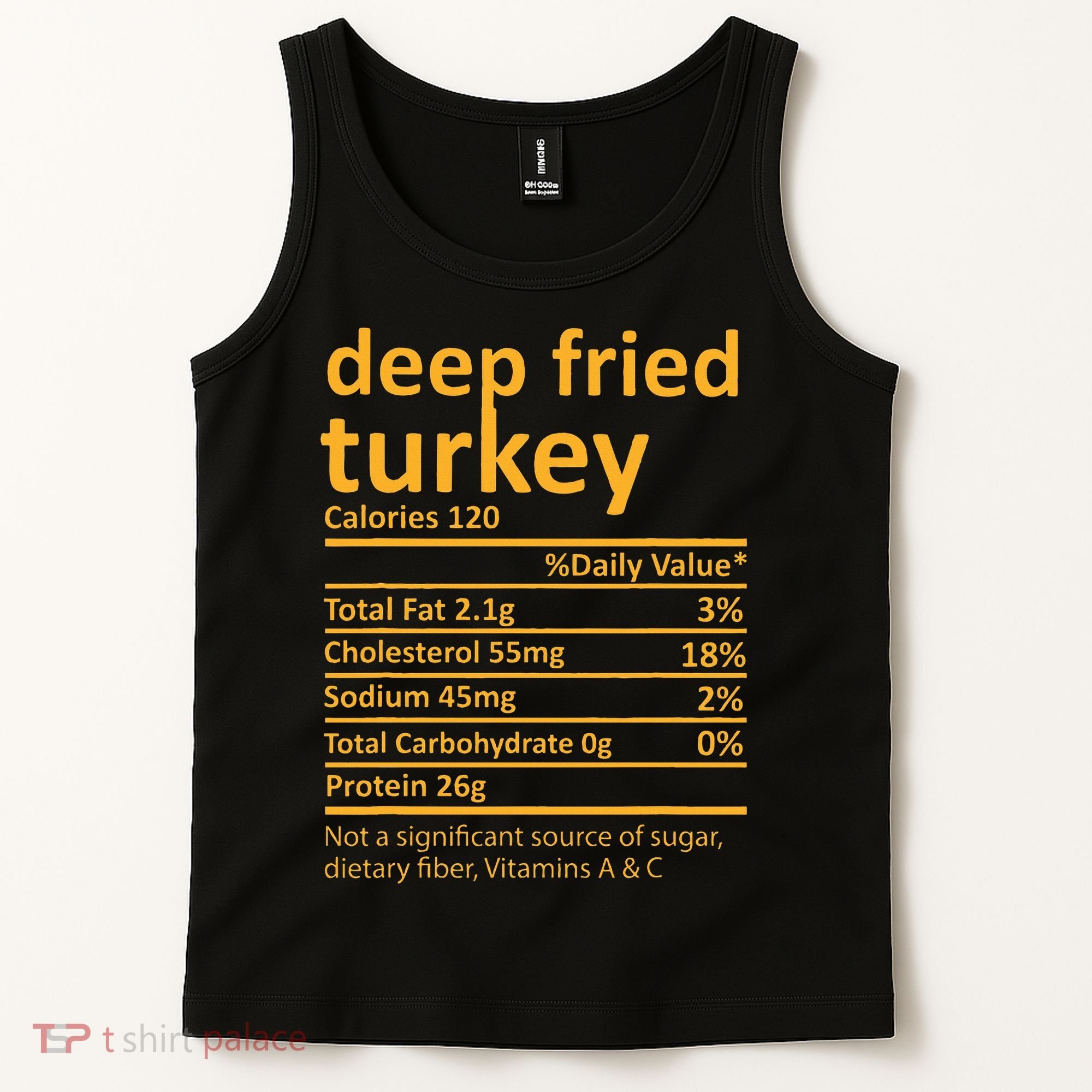 Deep Fried Turkey Nutrition Thanksgiving Food Facts Xmas Tank Top