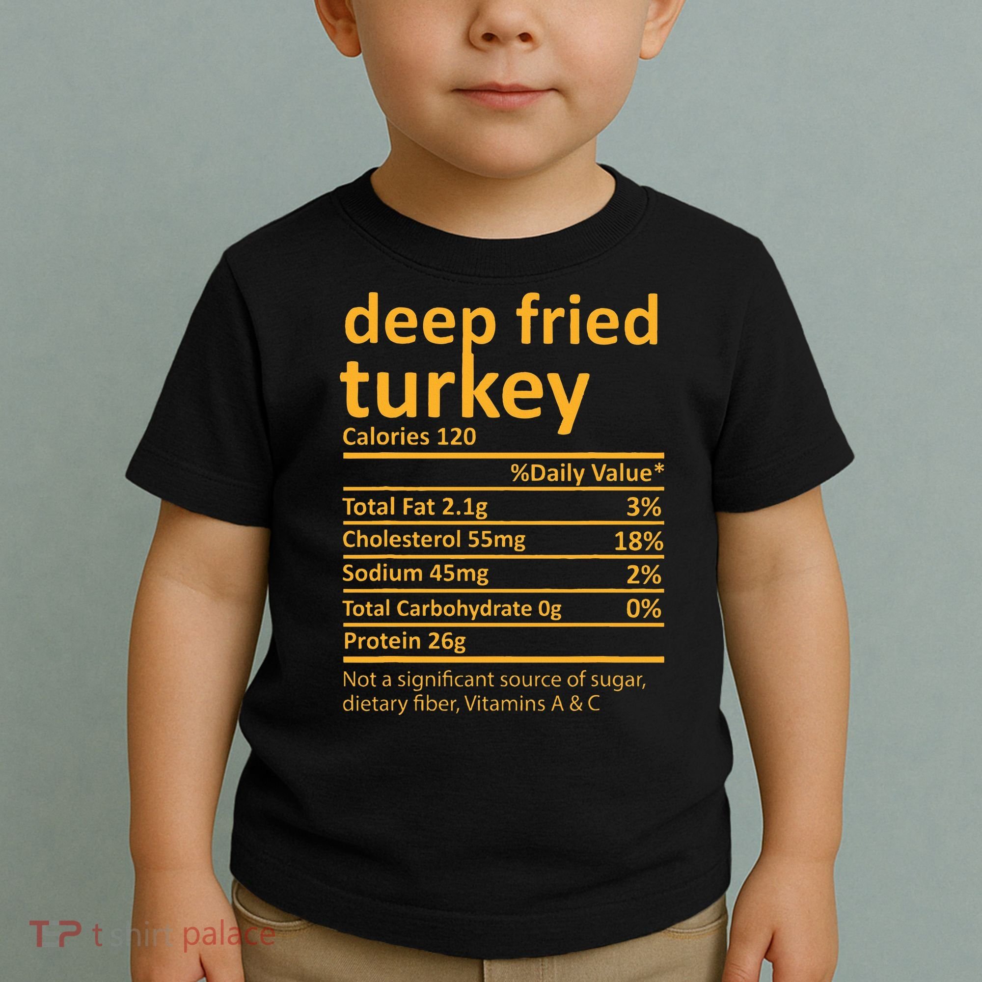 Deep Fried Turkey Nutrition Thanksgiving Food Facts Xmas Toddler T-Shirt