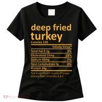 Deep Fried Turkey Nutrition Thanksgiving Food Facts Xmas Women's T-Shirt thumb 0