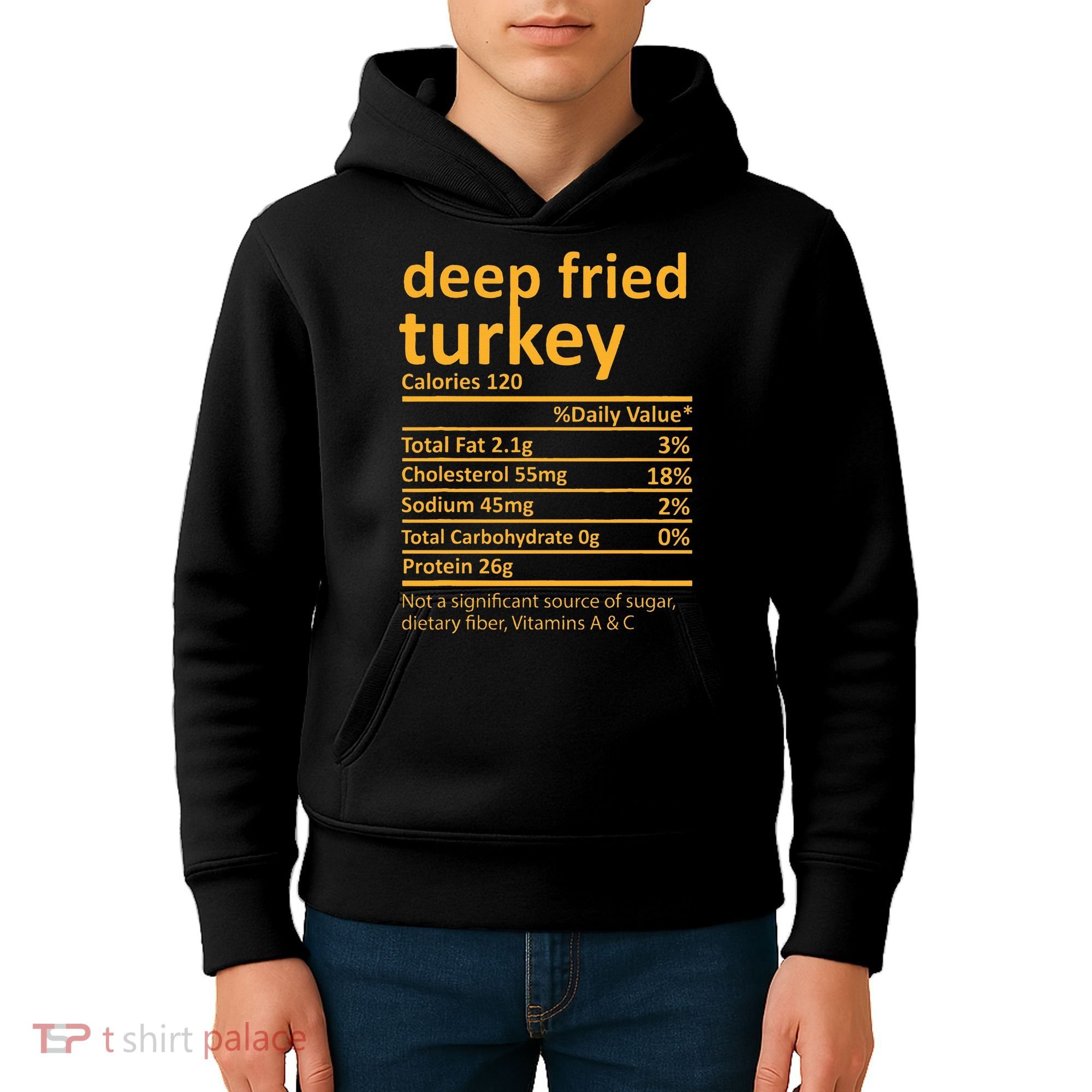 Deep Fried Turkey Nutrition Thanksgiving Food Facts Xmas Kids Hoodie