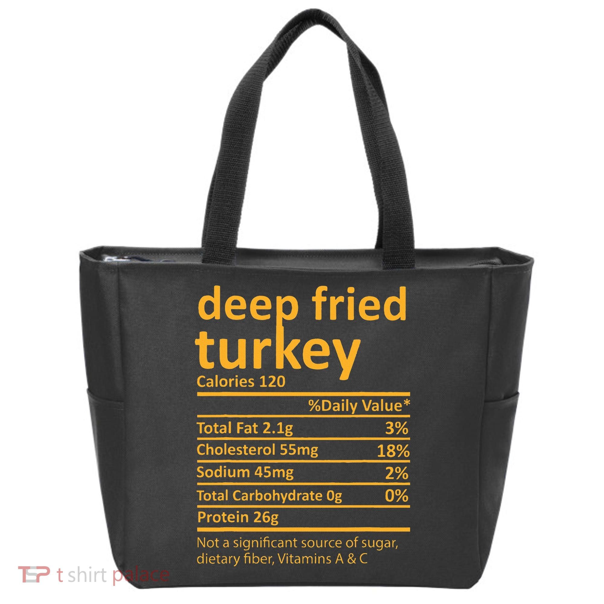 Deep Fried Turkey Nutrition Thanksgiving Food Facts Xmas Tote Bag
