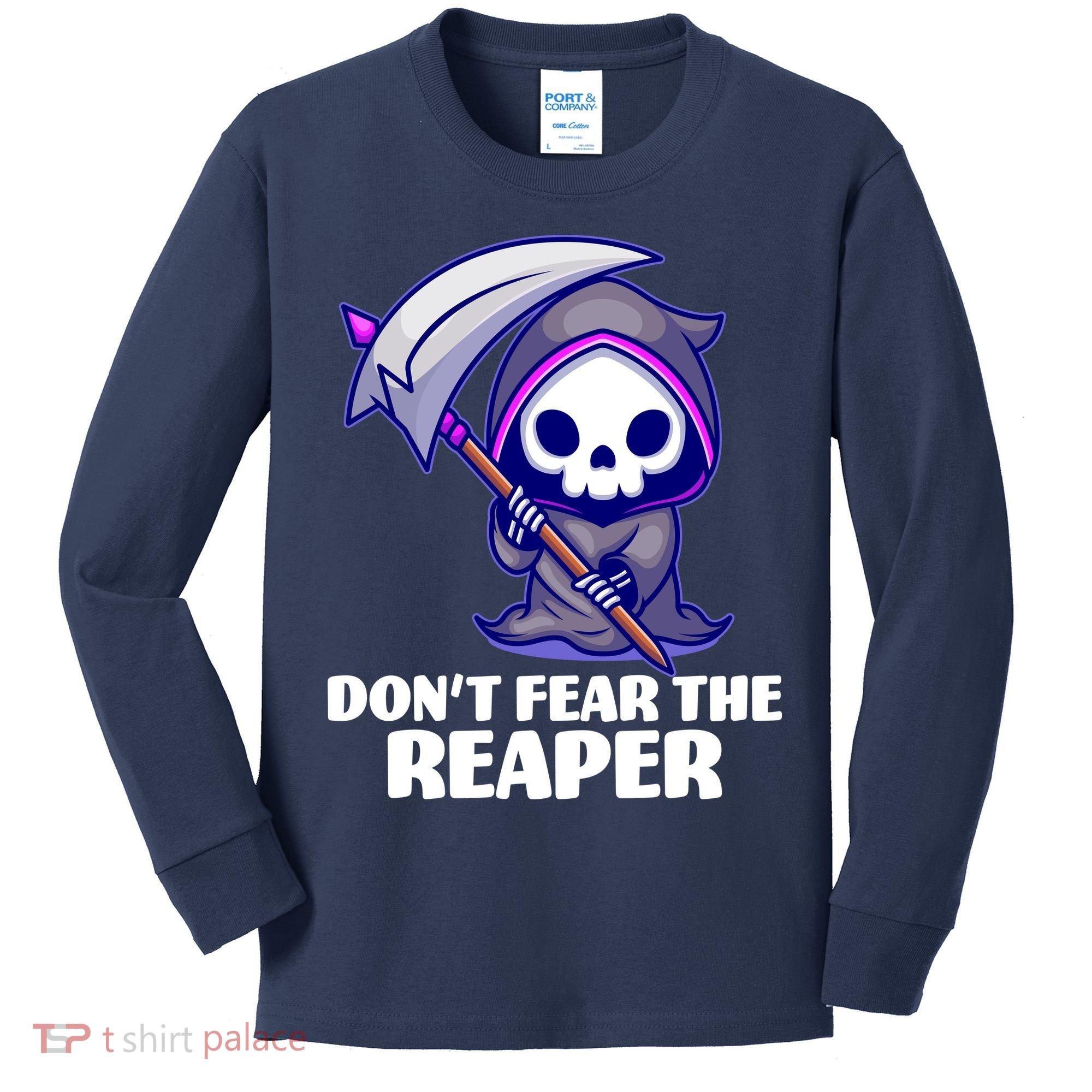 Don't Fear The Reaper Cute Chibi Reaper Kids Long Sleeve Shirt