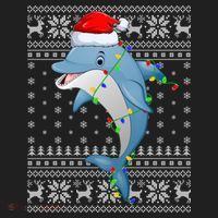 Dolphin Fish Ugly Xmas Sweater Style Santa Dolphin Christmas Meaningful Gift Women's Sweatshirt thumb 2
