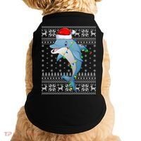 Dolphin Fish Ugly Xmas Sweater Style Santa Dolphin Christmas Meaningful Gift Doggie Tank thumb 0