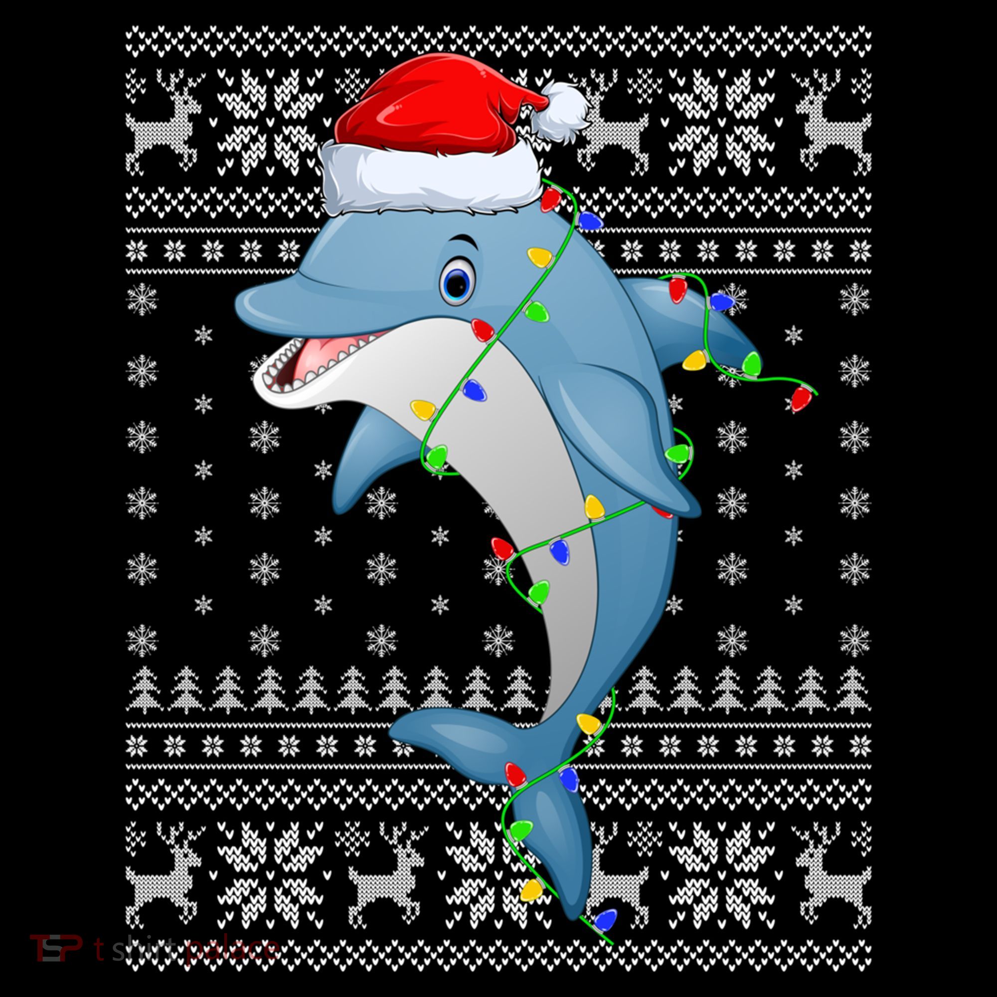 Dolphin Fish Ugly Xmas Sweater Style Santa Dolphin Christmas Meaningful Gift Coffee Mug