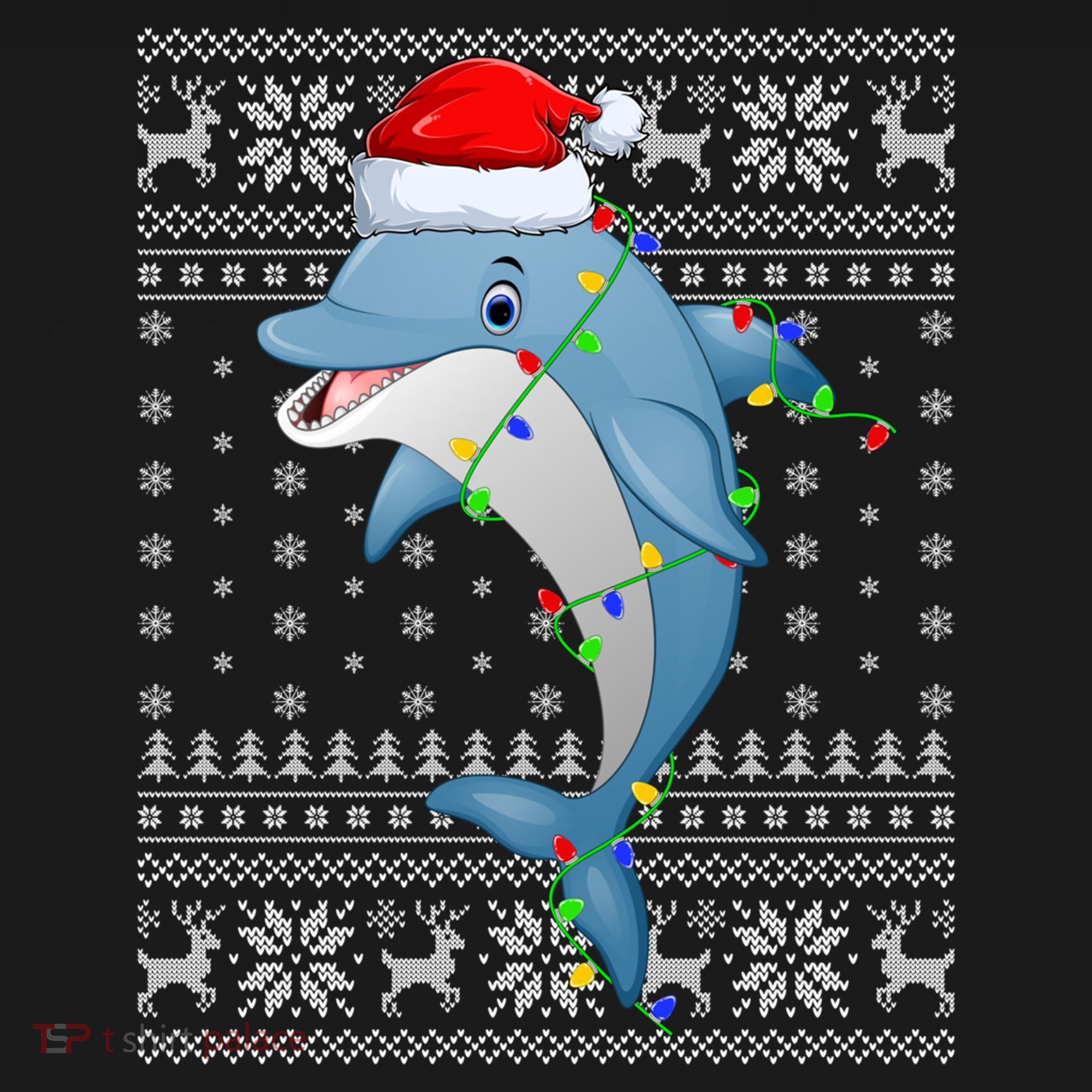 Dolphin Fish Ugly Xmas Sweater Style Santa Dolphin Christmas Meaningful Gift Women's Hoodie