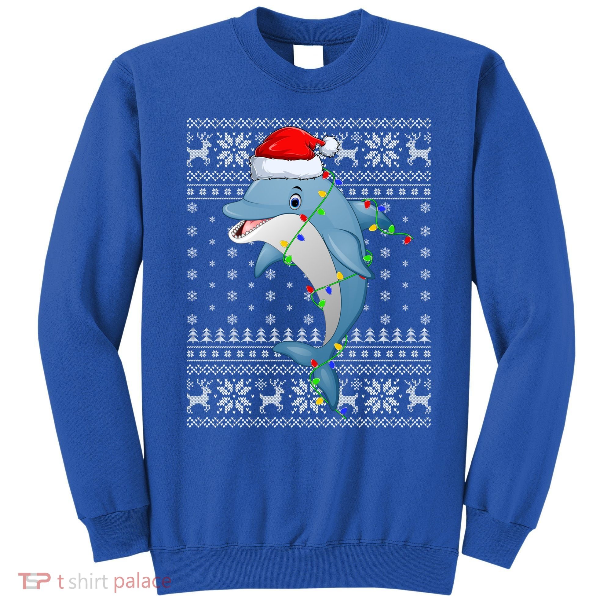 Dolphin Fish Ugly Xmas Sweater Style Santa Dolphin Christmas Meaningful Gift Sweatshirt