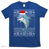 Dolphin Fish Ugly Xmas Sweater Style Santa Dolphin Christmas Meaningful Gift T-Shirt thumb 0
