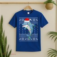 Dolphin Fish Ugly Xmas Sweater Style Santa Dolphin Christmas Meaningful Gift T-Shirt thumb 2