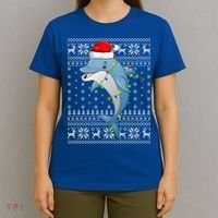 Dolphin Fish Ugly Xmas Sweater Style Santa Dolphin Christmas Meaningful Gift T-Shirt thumb 4