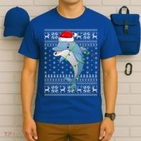 Dolphin Fish Ugly Xmas Sweater Style Santa Dolphin Christmas Meaningful Gift T-Shirt thumb 6