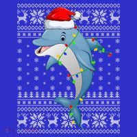 Dolphin Fish Ugly Xmas Sweater Style Santa Dolphin Christmas Meaningful Gift Coaster thumb 2