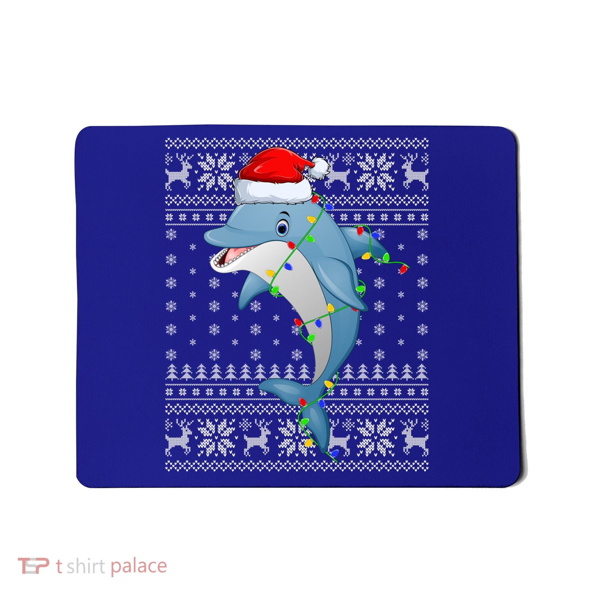 Dolphin Fish Ugly Xmas Sweater Style Santa Dolphin Christmas Meaningful Gift Mousepad
