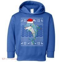 Dolphin Fish Ugly Xmas Sweater Style Santa Dolphin Christmas Meaningful Gift Toddler Hoodie thumb 0