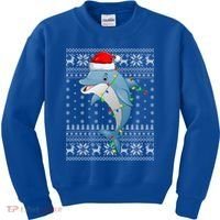 Dolphin Fish Ugly Xmas Sweater Style Santa Dolphin Christmas Meaningful Gift Kids Sweatshirt thumb 0