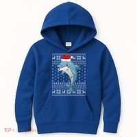 Dolphin Fish Ugly Xmas Sweater Style Santa Dolphin Christmas Meaningful Gift Kids Hoodie thumb 0