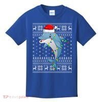 Dolphin Fish Ugly Xmas Sweater Style Santa Dolphin Christmas Meaningful Gift Kids T-Shirt thumb 0